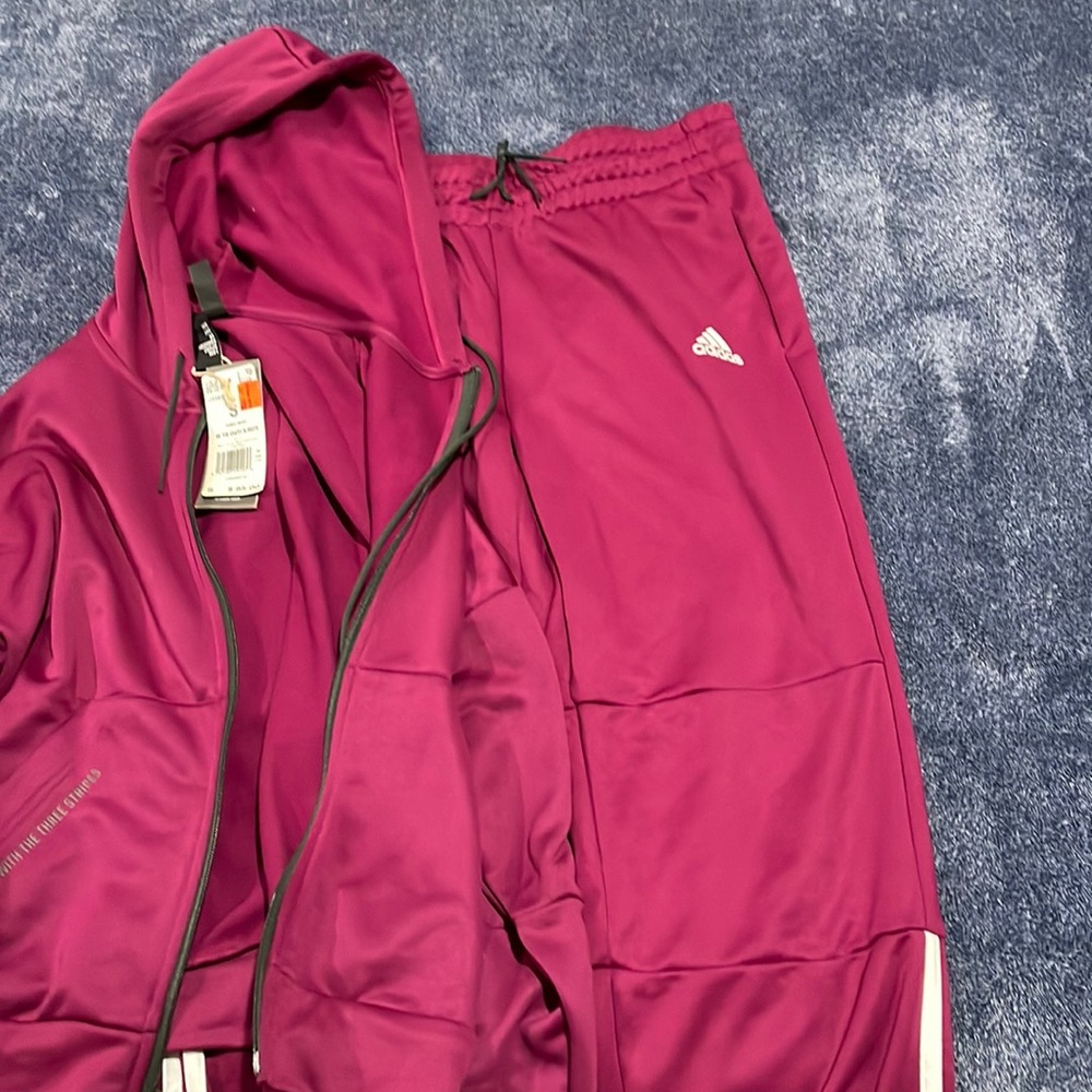 Purple adidas jump suit full set